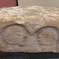 Horned Head Carved Stone